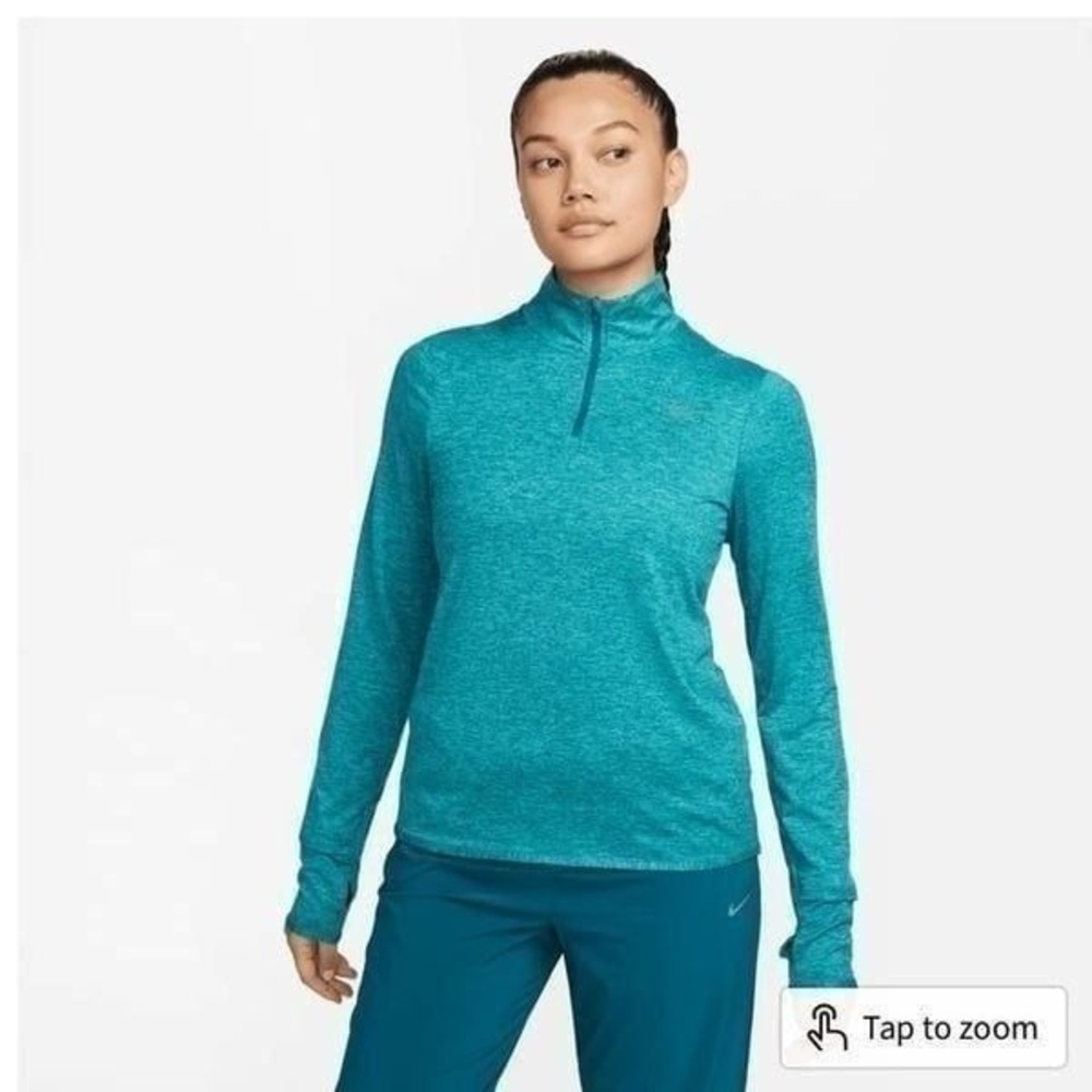 NIKE Womens Element Dri Fit Teal half zip training top - 1X‎